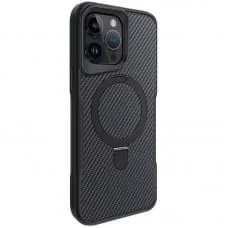 TPU+PC чохол Metal Buttons with MagSafe Carbon Ring для Apple iPhone 14 Pro Max (6.7") Чорний