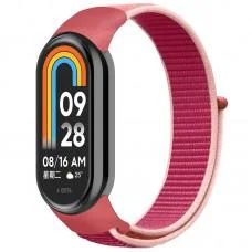 Ремінець Nylon New для Xiaomi Mi Band 8/9/10 Pomegranate Red / Pink