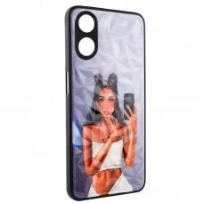TPU+PC чохол Prisma Ladies для Oppo A78 4G Black in White