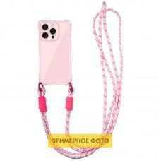 Чохол TPU CrossBody with straps для Apple iPhone 16e (6.1") Pink