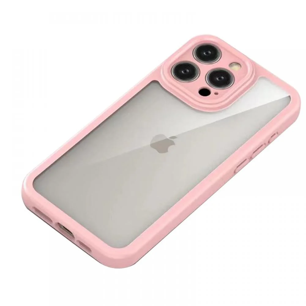 TPU чохол Transparent + Colour 1,5mm для Apple iPhone 11 Pro Max (6.5") Pink