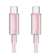 Дата кабель USAMS US-SJ660 Type-C to Type-C PD100W Cloud Series (1.2m) Pink