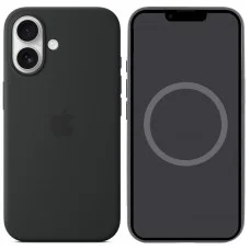 Чохол Silicone case (AAA) with Magsafe and Animation для Apple iPhone 16 (6.1") Black