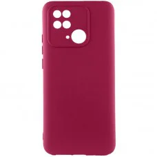 Чохол Silicone Cover Ummi Lakshmi Full Camera (AA) для Xiaomi Redmi 10C Бордовий / Marsala