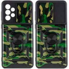 Ударостійкий чохол Camshield Serge Ring Camo для Samsung Galaxy A73 5G Зелений / Army Green