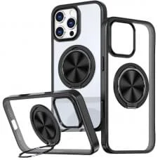 TPU+PC чохол Metal Ring with MagSafe для Apple iPhone 16 Pro Max (6.9") Чорний