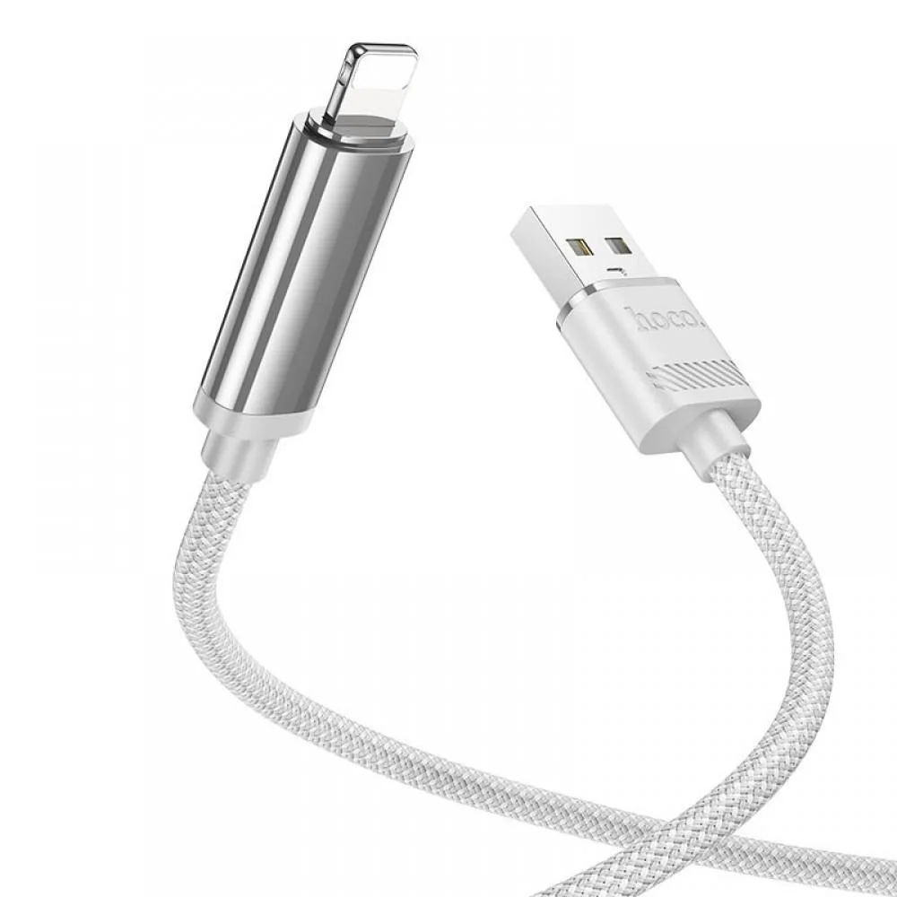 Дата кабель Hoco U127 Power USB to Lightning (1.2m) Silver / Gray