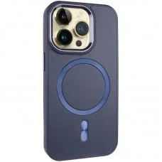 Шкіряний чохол SnapCase with MagSafe для Apple iPhone 15 Pro (6.1") Dark Blue