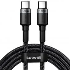 Дата кабель Baseus Cafule Type-C to Type-C PD2.0 100W (2m) (CATKLF-AL) Gray / Black