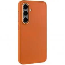 TPU чохол Bonbon Metal Style для Samsung Galaxy S24 / S25 Помаранчевий / Papaya