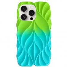 TPU чохол Leaf для Apple iPhone 15 Pro Max (6.7") Green / Aqua