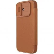 Шкіряний чохол-книжка Nillkin Qin Pro Camshield для Apple iPhone 17 (6.3") Brown Шкіряний чохол-книжка Nillkin Qin Pro Camshield для Apple iPhone 17 (6.3") Brown