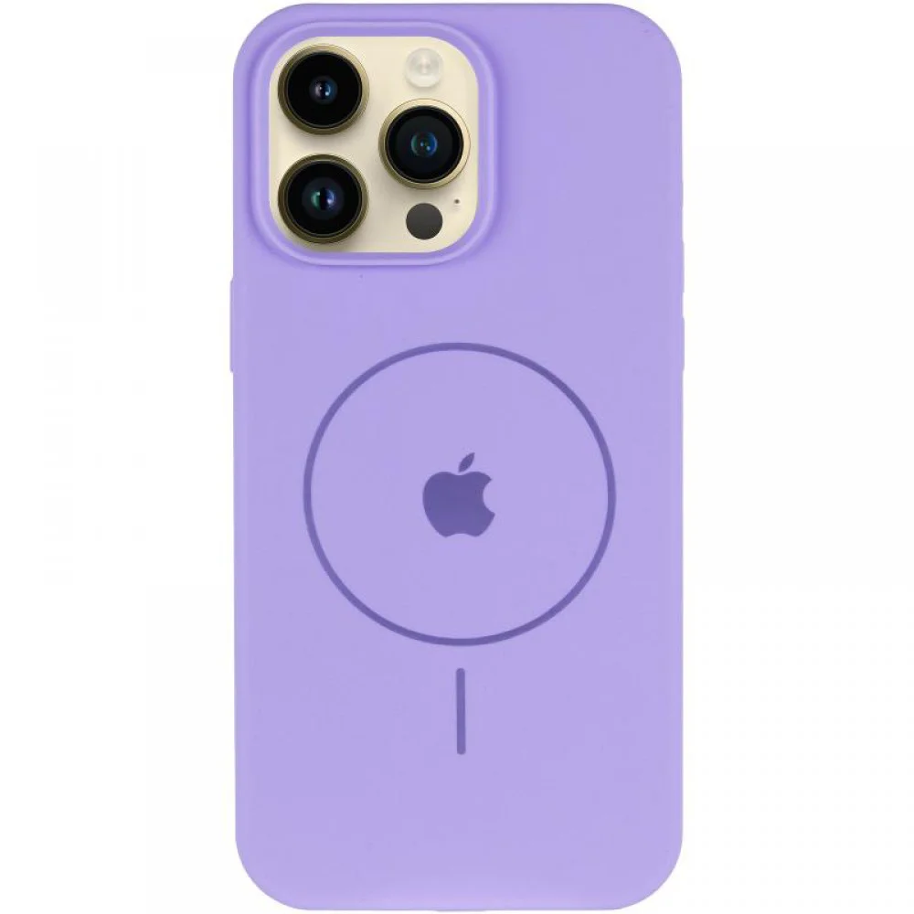 Чохол Silicone Case Full Protective (AA) V2 with MagSafe для Apple iPhone 14 Pro Max (6.7") Бузковий / Dasheen