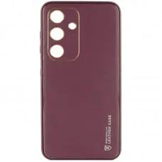 Шкіряний чохол Xshield для Samsung Galaxy S24+ Бордовий / Plum Red