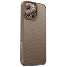 TPU чохол Carbon Protective with Magsafe для Apple iPhone 16 Pro (6.3") Coffee