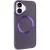 TPU чохол Bonbon Metal Style with MagSafe для Apple iPhone 16 Plus (6.7") Фіолетовий / Dark Purple
