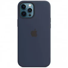 Чохол Silicone case (AAA) with Magsafe and Animation для Apple iPhone 12 Pro Max (6.7") Синій / Deep navy