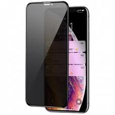 Захисне скло Privacy 5D (full glue) (тех.пак) для Apple iPhone 12 Pro / 12 (6.1") Чорний