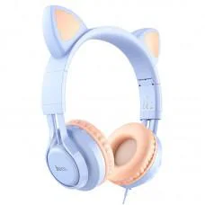 Накладні навушники Hoco W36 Cat ear (3.5mm/1.2m) Dream Blue