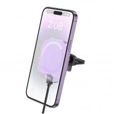Автотримач з БЗП Hoco HW17 Crystal (air outlet) Romantic purple