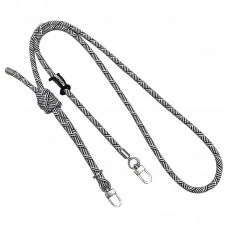 Шнурок із двома кріпленнями (8 мм) 150 см Black / White Pattern