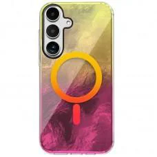 Чохол TPU Shiny Mountain (MagFit) для Samsung Galaxy S24 Yellow / Pink