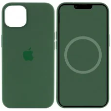 Чохол Silicone case (AAA) with Magsafe and Animation для Apple iPhone 13 (6.1") Зелений / Clover