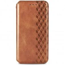 Шкіряний чохол-книжка GETMAN Cubic (PU) для Xiaomi Redmi 10A Коричневий