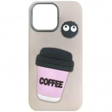 Чохол TPU Leather Toys для Apple iPhone 16 (6.1") Coffee / Pink