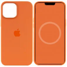 Чохол Silicone case (AAA) with Magsafe and Animation для Apple iPhone 12 Pro / 12 (6.1") Помаранчевий / Kumquat