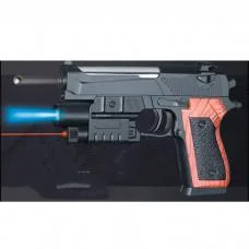 Пістолет 18см, пластикові кулі, лазер, світло, на бат(табл), у п/е 15-21-3,5см /72/ Пістолет 18см, пластикові кулі, лазер, світло, на бат(табл), у п/е 15-21-3,5см /72/
