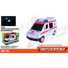 Металлическая автомодель Автопром Скорая помощь, со звуковыми и световыми эффектами