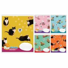 Зошити учнівські 24 аркуша лінія 1B Pawsitively, 20 шт. в упаковці