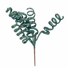 Гілка декоративна Yes! Fun Спіралі бірюзові з глітером, 21 см