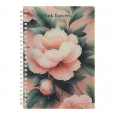 Зошит для нотаток BUROMAX, А5, 80 арк., клітинка, спіраль, пластикова обкладинка, BM.2587-10