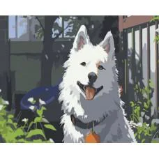 Набор для росписи по номерам Белый весельчак, Strateg, 30x40 см, LY61