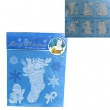 Наклейки на вікна Новий рік глітер 22×27 см (В асортименті) 0681_DSCN