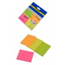 Блок для нотаток, 38x51 мм, 50 аркушів, неон, 4 шт. в упаковці (В асортименті)