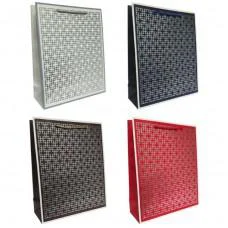 Подарочный пакет картонный, 200 г/м², Лабиринт, 26x32x10 см, 6 шт. в упаковке (в ассортименте)