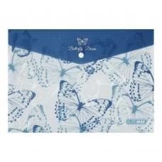 Папка конверт на кнопці ARABESKI, А4, матовий напівпрозорий, пластик, синій, ціна за 2 шт. //