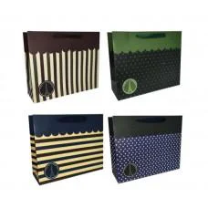 Подарунковий пакет картонний, 200 г/м², Абстракція темна, 18x23x8 см, 6 шт. в упаковці (В асортименті)