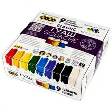 Фарби гуашеві Classic, 9 кольорів, 20 мл, картонна коробка, Kids Line, ZB.6611