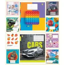 Зошити учнівські 18 аркушів клітинка Тверда ТЕ21215 18КВ3 МІКС, 20 шт. в упаковці