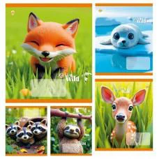 Зошити учнівські 12 аркушів клітинка Тверда Little wild, 25 шт. в упаковці Зошити учнівські 12 аркушів клітинка Тверда Little wild, 25 шт. в упаковці