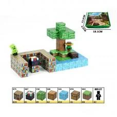Конструктор магнитный Minecraft, LZCK064, 60 элементов, фигурки героев