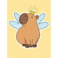 Алмазна мозаїка вибіркова Капібара фея 15×20 см AMV1224