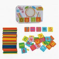 Магнітна гра Математика, C73229, у металевому боксі, з цифрами та дерев’яними паличками