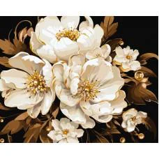 Набір для розпису по номерах Біла ніжність з фарбами металік extra, 40x50 см, КНО3271