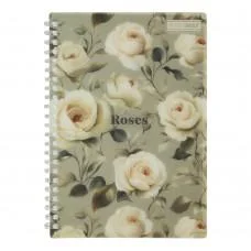 Зошит для нотаток BUROMAX, А5, 80 арк., клітинка, спіраль, пластикова обкладинка, BM.2587-20