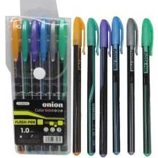 Набір гелевих ручок, 6 шт., з металевим ефектом, PVC